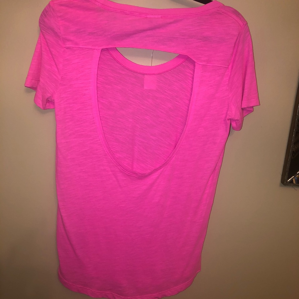 Pink open back top
